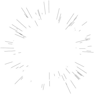 Radyal, yayılan dinamik ışınlar, ışınlama hatları. Yıldız patlaması, güneş patlaması elementi. Parlatıcı, ışıltı efekti. Parıltı, parıltı, parıltı, parıltı tasarımı