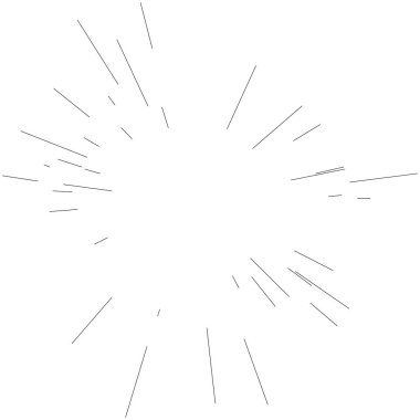 Radyal, yayılan dinamik ışınlar, ışınlama hatları. Yıldız patlaması, güneş patlaması elementi. Parlatıcı, ışıltı efekti. Parıltı, parıltı, parıltı, parıltı tasarımı