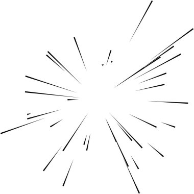 Radyal, yayılan dinamik ışınlar, ışınlama hatları. Yıldız patlaması, güneş patlaması elementi. Parlatıcı, ışıltı efekti. Parıltı, parıltı, parıltı, parıltı tasarımı