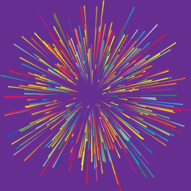 Radyal, yayılan dinamik ışınlar, ışınlama hatları. Yıldız patlaması, güneş patlaması elementi. Parlatıcı, ışıltı efekti. Parıltı, parıltı, parıltı, parıltı tasarımı