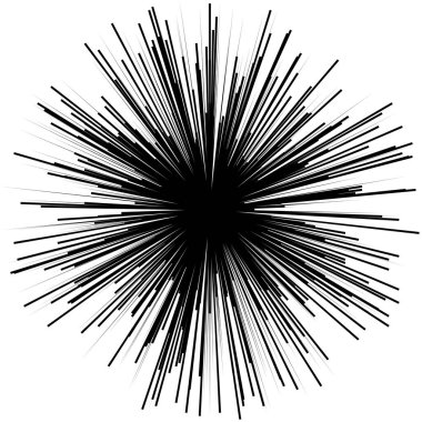 Radyal, yayılan dinamik ışınlar, ışınlama hatları. Yıldız patlaması, güneş patlaması elementi. Parlatıcı, ışıltı efekti. Parıltı, parıltı, parıltı, parıltı tasarımı