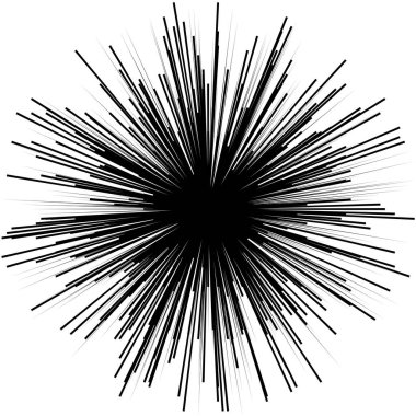 Radyal, yayılan dinamik ışınlar, ışınlama hatları. Yıldız patlaması, güneş patlaması elementi. Parlatıcı, ışıltı efekti. Parıltı, parıltı, parıltı, parıltı tasarımı