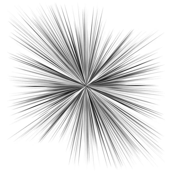 Radiaal Straalt Dynamische Stralen Uit Straalt Lijnen Sterrensprong Zonnestraal Element — Stockvector
