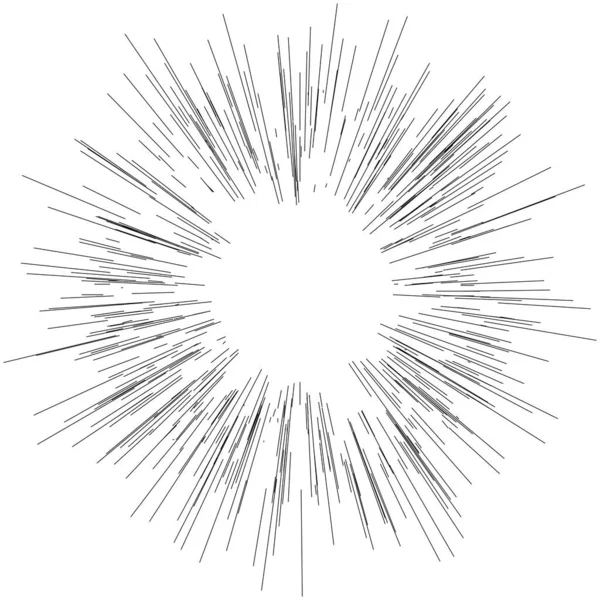 Radiaal Straalt Dynamische Stralen Uit Straalt Lijnen Sterrensprong Zonnestraal Element — Stockvector