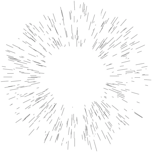 Radiali Raggi Dinamici Irradianti Linee Raggi Starburst Elemento Sunburst Lucentezza — Vettoriale Stock