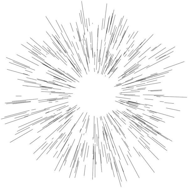 Radiaal Straalt Dynamische Stralen Uit Straalt Lijnen Sterrensprong Zonnestraal Element — Stockvector