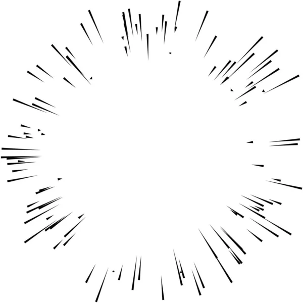 Radiaal Straalt Dynamische Stralen Uit Straalt Lijnen Sterrensprong Zonnestraal Element — Stockvector