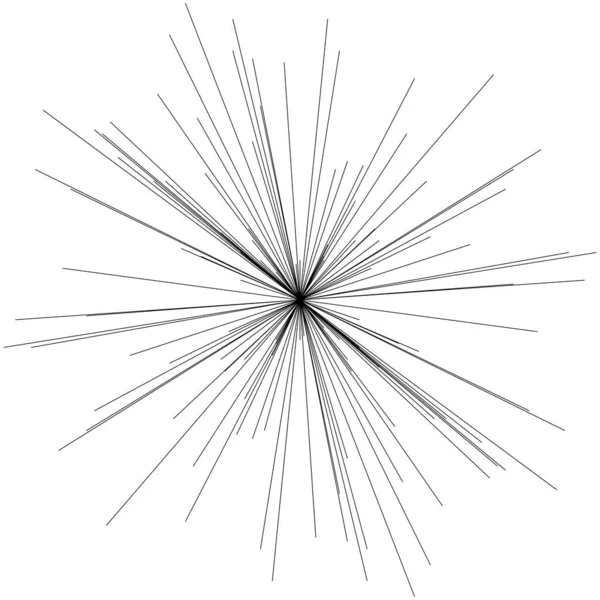 Radiella Utstrålande Dynamiska Strålar Strålar Linjer Starburst Solbrännarelement Gloss Glans — Stock vektor