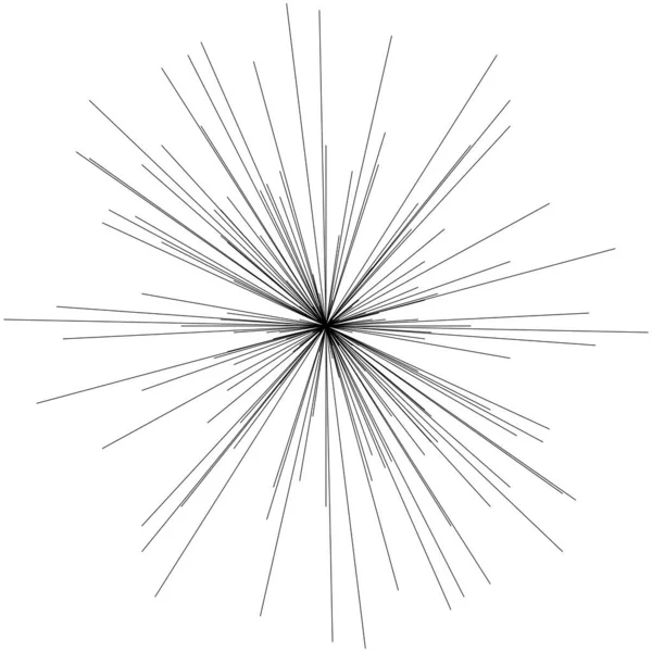 Radiaal Straalt Dynamische Stralen Uit Straalt Lijnen Sterrensprong Zonnestraal Element — Stockvector