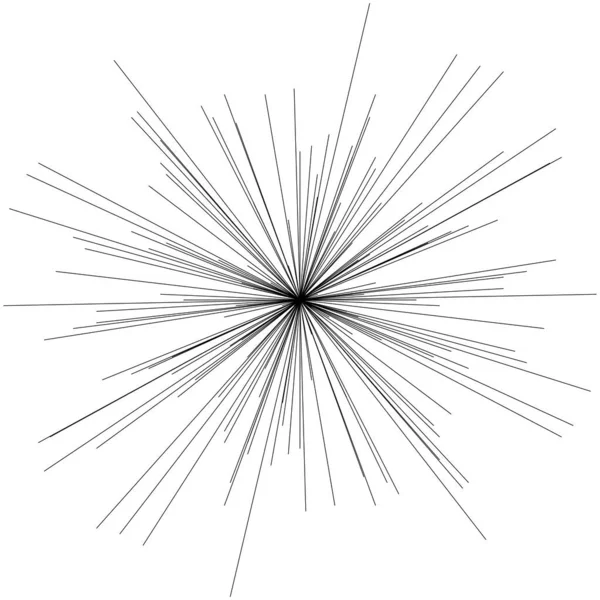 Rayos Dinámicos Radiales Radiantes Líneas Rayos Explosión Estelar Elemento Explosión — Vector de stock