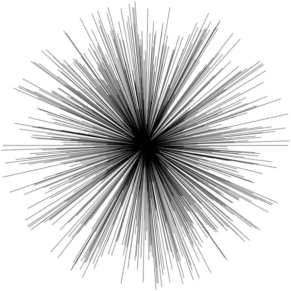 Radiella Utstrålande Dynamiska Strålar Strålar Linjer Starburst Solbrännarelement Gloss Glans — Stock vektor