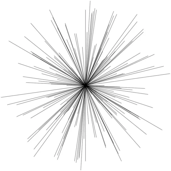 Radiaal Straalt Dynamische Stralen Uit Straalt Lijnen Sterrensprong Zonnestraal Element — Stockvector