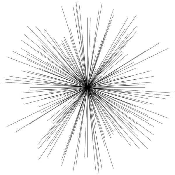 Radiaal Straalt Dynamische Stralen Uit Straalt Lijnen Sterrensprong Zonnestraal Element — Stockvector