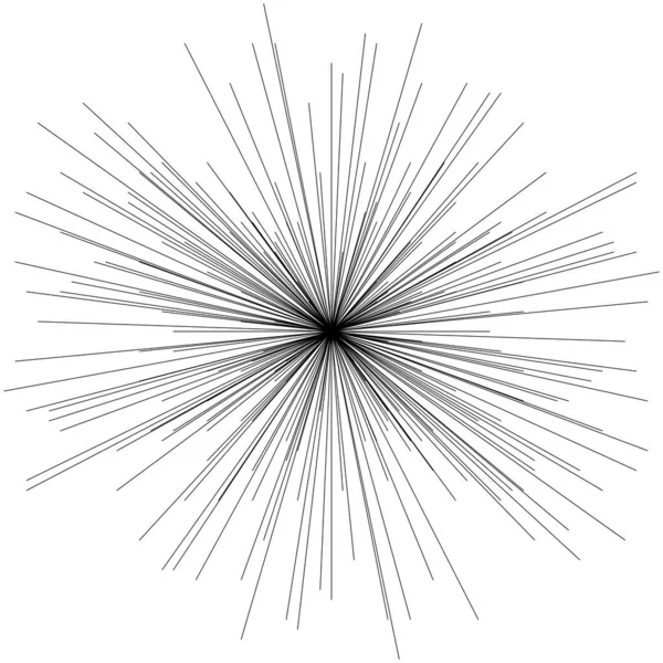 Radiaal Straalt Dynamische Stralen Uit Straalt Lijnen Sterrensprong Zonnestraal Element — Stockvector