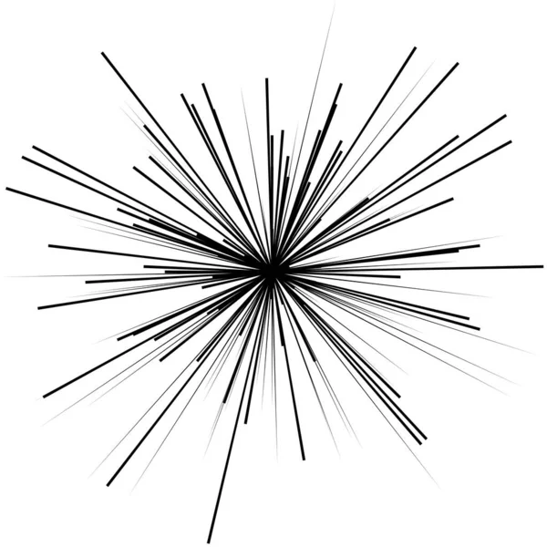 Radial Irradiando Raios Dinâmicos Vigas Linhas Starburst Elemento Sunburst Brilho — Vetor de Stock