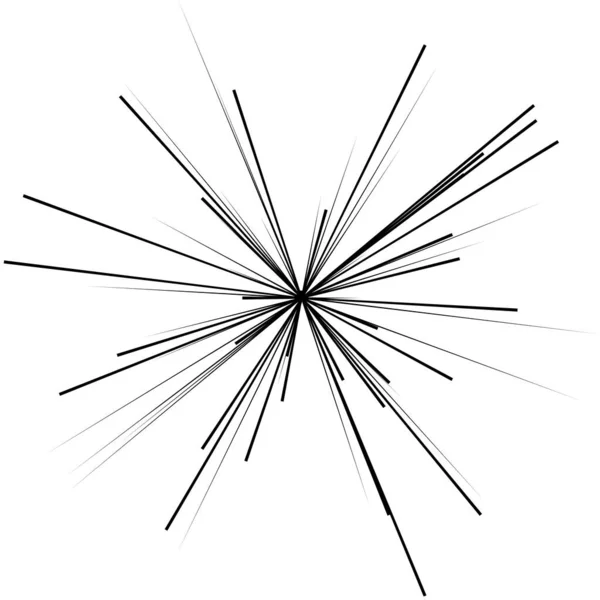 Radiale Dynamische Strahlen Strahllinien Starburst Sunburst Element Glanz Glanz Glanz — Stockvektor