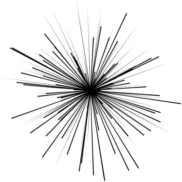 Radiale Dynamische Strahlen Strahllinien Starburst Sunburst Element Glanz Glanz Glanz — Stockvektor