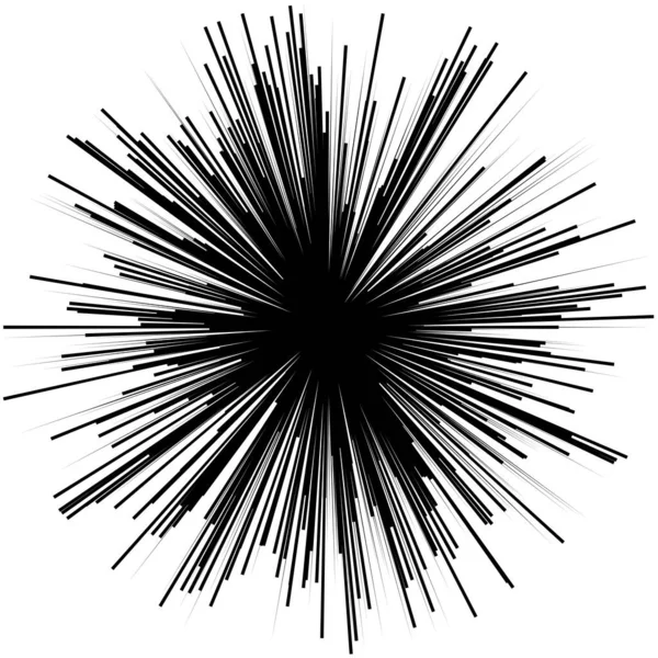 Radiale Dynamische Strahlen Strahllinien Starburst Sunburst Element Glanz Glanz Glanz — Stockvektor