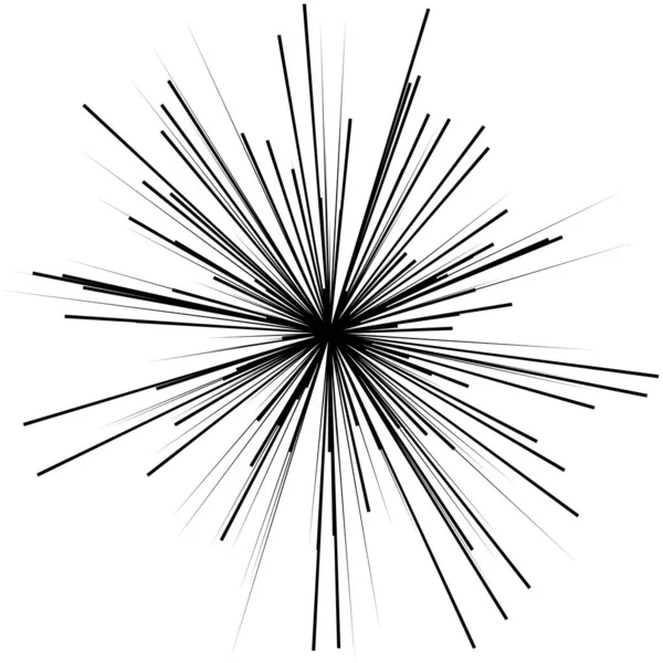 Radiale Dynamische Strahlen Strahllinien Starburst Sunburst Element Glanz Glanz Glanz — Stockvektor