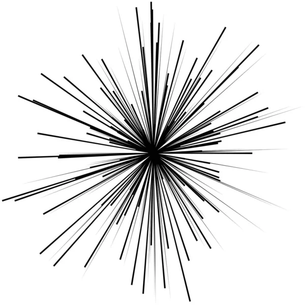 Radiale Dynamische Strahlen Strahllinien Starburst Sunburst Element Glanz Glanz Glanz — Stockvektor