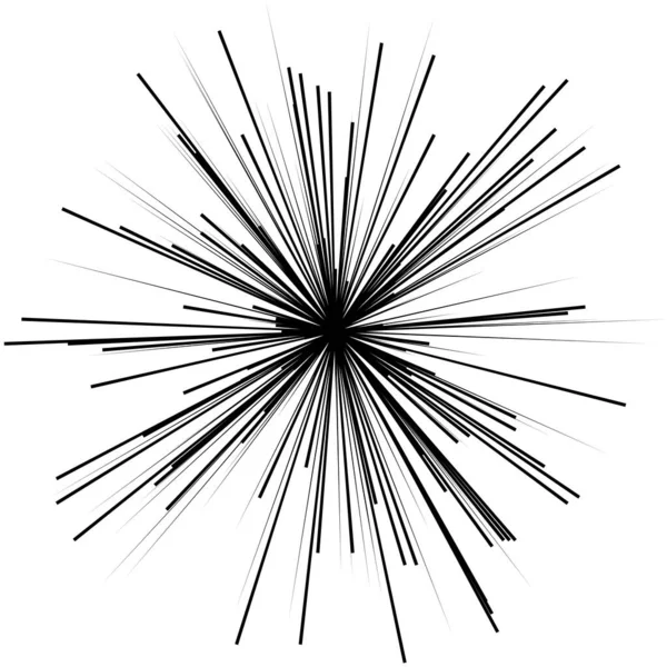 Radiale Dynamische Strahlen Strahllinien Starburst Sunburst Element Glanz Glanz Glanz — Stockvektor