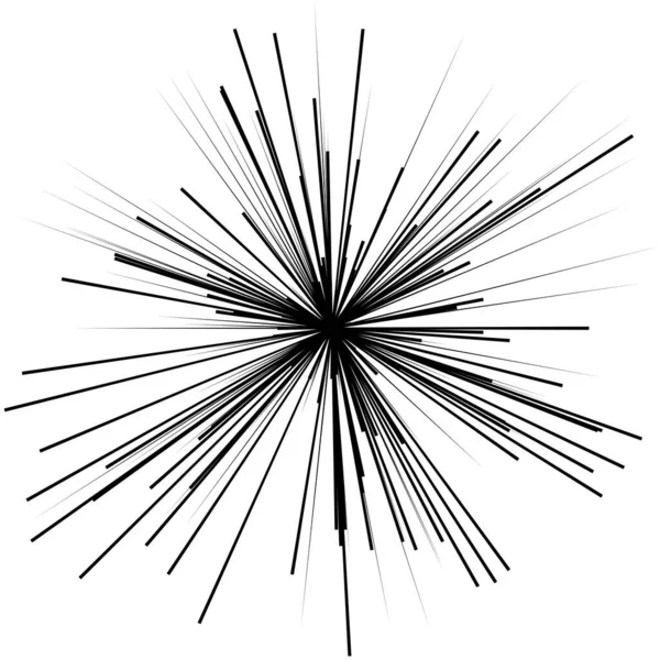 Radiale Dynamische Strahlen Strahllinien Starburst Sunburst Element Glanz Glanz Glanz — Stockvektor