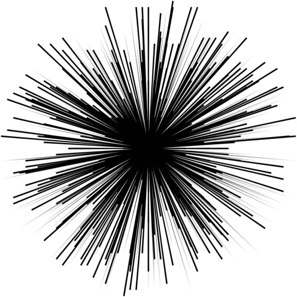 Radiaal Straalt Dynamische Stralen Uit Straalt Lijnen Sterrensprong Zonnestraal Element — Stockvector