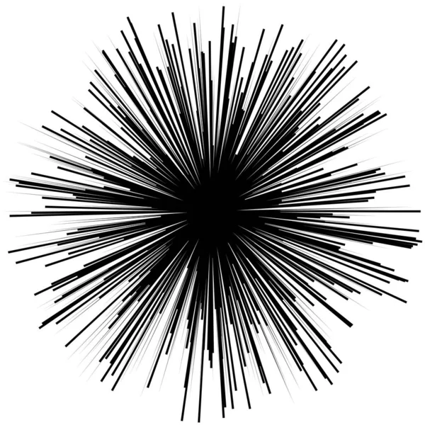 Radial Irradiando Raios Dinâmicos Vigas Linhas Starburst Elemento Sunburst Brilho —  Vetores de Stock