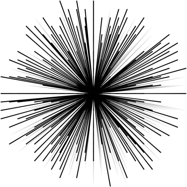 Rayos Dinámicos Radiales Radiantes Líneas Rayos Explosión Estelar Elemento Explosión — Vector de stock