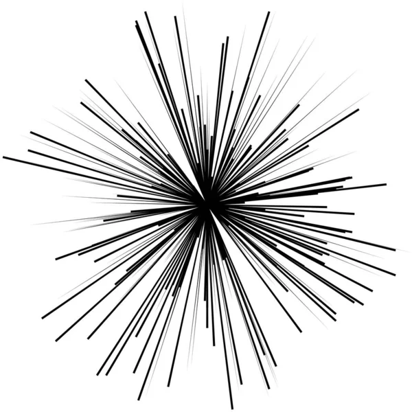 Radiaal Straalt Dynamische Stralen Uit Straalt Lijnen Sterrensprong Zonnestraal Element — Stockvector