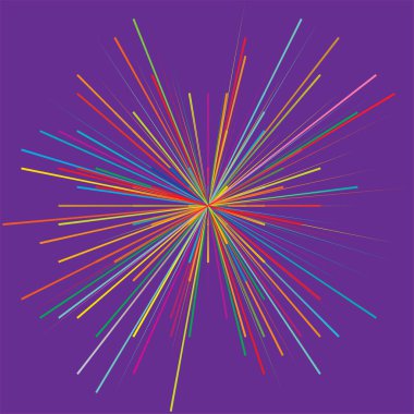 Radyal, yayılan dinamik ışınlar, ışınlama hatları. Yıldız patlaması, güneş patlaması elementi. Parlatıcı, ışıltı efekti. Parıltı, parıltı, parıltı, parıltı tasarımı