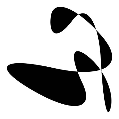 Rastgele kıvrımlı, kıvrımlı, serbest ve soyut şekiller. Kıvır, kıvır, kıvır, deformasyon efekti öğesi