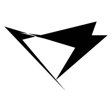 Sivri uçlu, yırtık, kırık, kıymık şeklinde, tasarım elementi. Rastgele geometrik, açısal soyut sanat