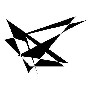 Sivri uçlu, yırtık, kırık, kıymık şeklinde, tasarım elementi. Rastgele geometrik, açısal soyut sanat
