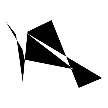 Sivri uçlu, yırtık, kırık, kıymık şeklinde, tasarım elementi. Rastgele geometrik, açısal soyut sanat