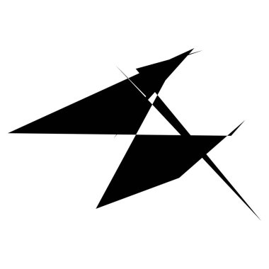 Sivri uçlu, yırtık, kırık, kıymık şeklinde, tasarım elementi. Rastgele geometrik, açısal soyut sanat