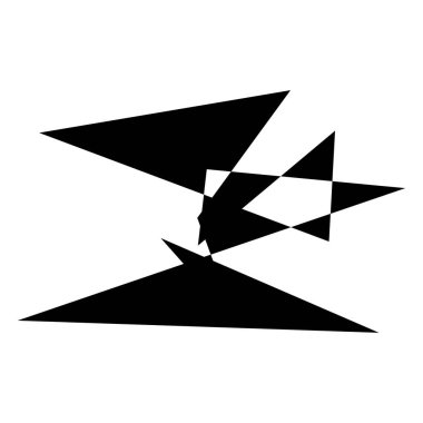 Sivri uçlu, yırtık, kırık, kıymık şeklinde, tasarım elementi. Rastgele geometrik, açısal soyut sanat
