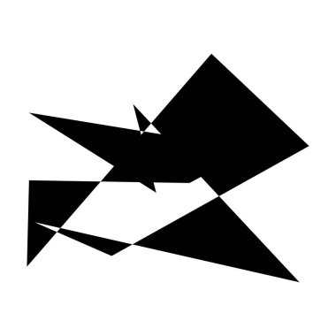 Sivri uçlu, yırtık, kırık, kıymık şeklinde, tasarım elementi. Rastgele geometrik, açısal soyut sanat