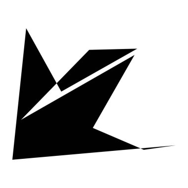 Sivri uçlu, yırtık, kırık, kıymık şeklinde, tasarım elementi. Rastgele geometrik, açısal soyut sanat