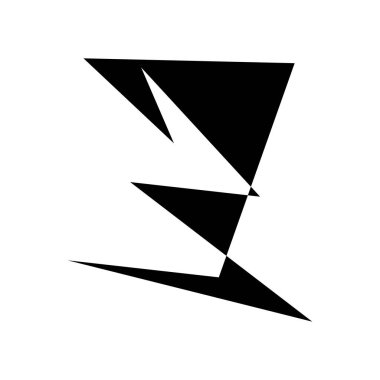 Sivri uçlu, yırtık, kırık, kıymık şeklinde, tasarım elementi. Rastgele geometrik, açısal soyut sanat