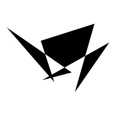 Sivri uçlu, yırtık, kırık, kıymık şeklinde, tasarım elementi. Rastgele geometrik, açısal soyut sanat