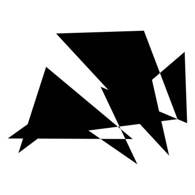 Sivri uçlu, yırtık, kırık, kıymık şeklinde, tasarım elementi. Rastgele geometrik, açısal soyut sanat
