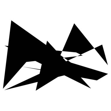Sivri uçlu, yırtık, kırık, kıymık şeklinde, tasarım elementi. Rastgele geometrik, açısal soyut sanat
