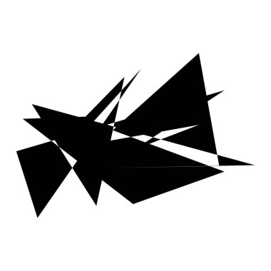 Sivri uçlu, yırtık, kırık, kıymık şeklinde, tasarım elementi. Rastgele geometrik, açısal soyut sanat
