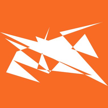 Sivri uçlu, yırtık, kırık, kıymık şeklinde, tasarım elementi. Rastgele geometrik, açısal soyut sanat