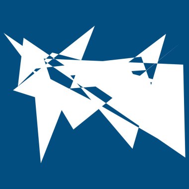 Sivri uçlu, yırtık, kırık, kıymık şeklinde, tasarım elementi. Rastgele geometrik, açısal soyut sanat