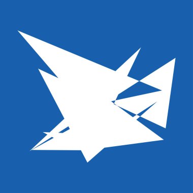 Sivri uçlu, yırtık, kırık, kıymık şeklinde, tasarım elementi. Rastgele geometrik, açısal soyut sanat