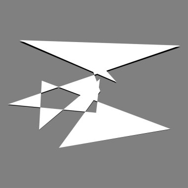 Sivri uçlu, yırtık, kırık, kıymık şeklinde, tasarım elementi. Rastgele geometrik, açısal soyut sanat