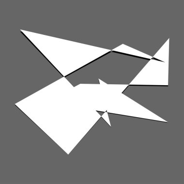 Sivri uçlu, yırtık, kırık, kıymık şeklinde, tasarım elementi. Rastgele geometrik, açısal soyut sanat