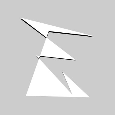 Sivri uçlu, yırtık, kırık, kıymık şeklinde, tasarım elementi. Rastgele geometrik, açısal soyut sanat